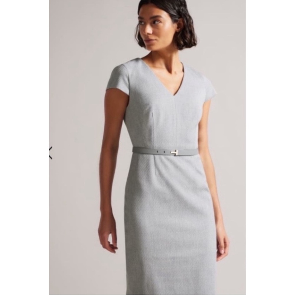 Ted Baker London Gray Midi Dress